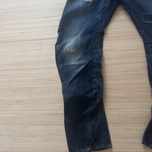 NWT G-STAR RAW 3301 Arc Loose Tapered Jeans 33X32 dark blue denim distressed - Picture 2 of 8
